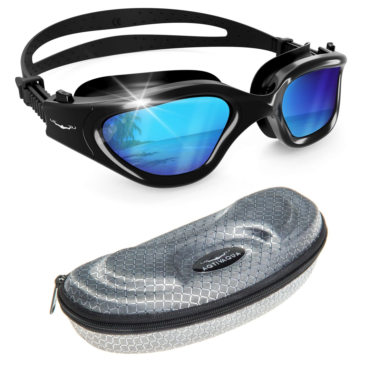 best swim goggles for men AQTIVAQUA DX Wide View Swim Goggles + Exclusive Design Case